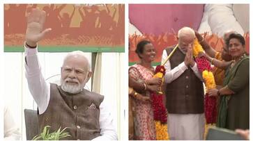 Women welcomed Modi at BJP headquarters at delhi modi comments on womens reservation bill fvv Women welcomed Modi at BJP headquarters at delhi modi comments on womens reservation bill fvv