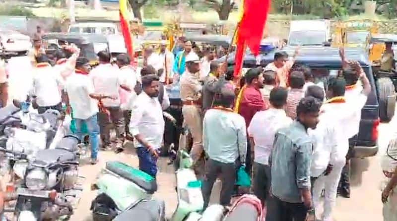 Cauvery water dispute protest against state govt by ka ra ve at chitradurga rav