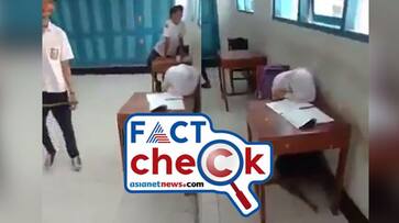 Student in hijab heckled hitting and bullying by male students video goes viral but not from India Fact Check jje Student in hijab heckled hitting and bullying by male students video goes viral but not from India Fact Check jje