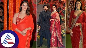 These celebrities wear red color in Ambani program fashion sum These celebrities wear red color in Ambani program fashion sum