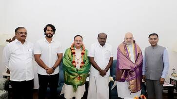 HD Kumaraswamy party JDS joins BJP led NDA alliance gcw HD Kumaraswamy party JDS joins BJP led NDA alliance gcw