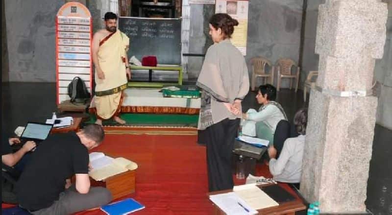 Israeli students who came to chikkamagaluru to learn Sanskrit rav