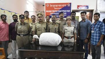Ganja worth lakhs was seized at Thiruvananthapuram ppp railway station in a joint inspection conducted by Excise and RPF Ganja worth lakhs was seized at Thiruvananthapuram ppp railway station in a joint inspection conducted by Excise and RPF
