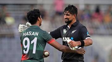 Watch Unbelievable Sportsmanship in cricket as Bangladesh called back Ish Sodhi then Sodhi hugged Hasan Mahmud jje Watch Unbelievable Sportsmanship in cricket as Bangladesh called back Ish Sodhi then Sodhi hugged Hasan Mahmud jje