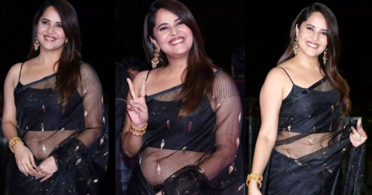 சேலையில் அன்லிமிடெட் கவர்ச்சி... இடுப்பை காட்டுவதில் குஷி ஜோதிகாவையே மிஞ்சிய நடிகை அனசுயா பரத்வாஜ்