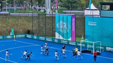 Indian mens hockey team beat Uzbekistan by 16-0 in Asian Games 2023 group stage match at Hangzhou, China Indian mens hockey team beat Uzbekistan by 16-0 in Asian Games 2023 group stage match at Hangzhou, China