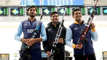 Divyansh Singh Panwar Air Rifle team for clinching India first gold in Asian Games 2023 at Hangzhou rsk Divyansh Singh Panwar Air Rifle team for clinching India first gold in Asian Games 2023 at Hangzhou rsk