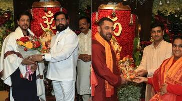 Shahrukh Khan and Salman Khan Ganapati Puja at Maharashtra CM House JMS Shahrukh Khan and Salman Khan Ganapati Puja at Maharashtra CM House JMS
