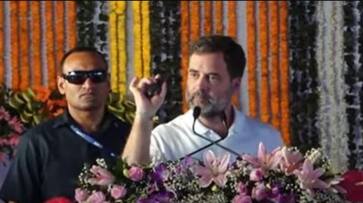 Rahul Gandhi shows remote control at Chhattisgarh event says PM Modi also has one ppp Rahul Gandhi shows remote control at Chhattisgarh event says PM Modi also has one ppp