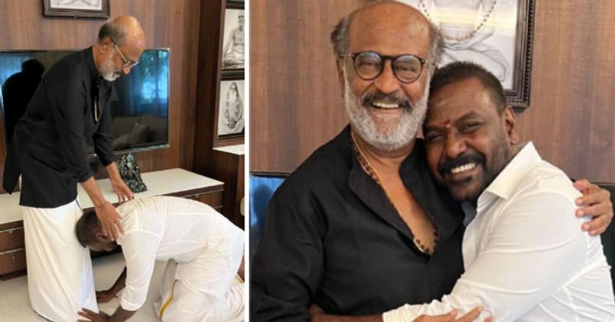 வேட்டையனாக வந்து காலில் விழுந்த ராகவா லாரன்ஸ்... கட்டியணைத்து வாழ்த்திய ரெக்கார்ட் மேக்கர் ரஜினி..!