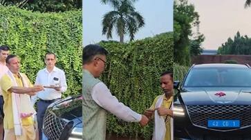 Pooja ceremony for south korean ambassadors new car rlp Pooja ceremony for south korean ambassadors new car rlp