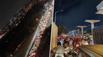 Bengaluru hit by massive traffic jam ahead of long weekend Check out photos videos gcw Bengaluru hit by massive traffic jam ahead of long weekend Check out photos videos gcw