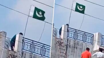 Viral video prompts arrest of Moradabad landlord, his son for hoisting Pakistani flag WATCH AJR Viral video prompts arrest of Moradabad landlord, his son for hoisting Pakistani flag WATCH AJR