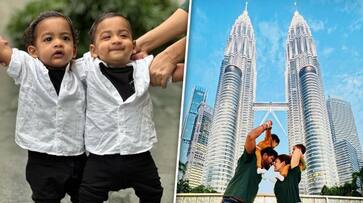 Nayanthara Vignesh Shivan celebrate twins birthday in Malaysia shares family photo ATG Nayanthara Vignesh Shivan celebrate twins birthday in Malaysia shares family photo ATG