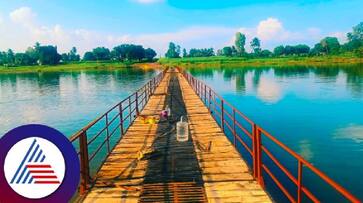 A barrel bridge built by the villagers of Kankanwadi themselves at bagalkote rav A barrel bridge built by the villagers of Kankanwadi themselves at bagalkote rav