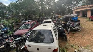 hundreds of seized vehicles at kattakkada dysp office SSM hundreds of seized vehicles at kattakkada dysp office SSM
