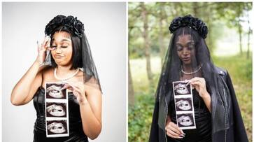 Appreciation pour in for funeral themed maternity photoshoot bkg Appreciation pour in for funeral themed maternity photoshoot bkg