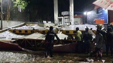 Chennai Saidapet: The roof of the petrol station collapsed in heavy rain-rag Chennai Saidapet: The roof of the petrol station collapsed in heavy rain-rag