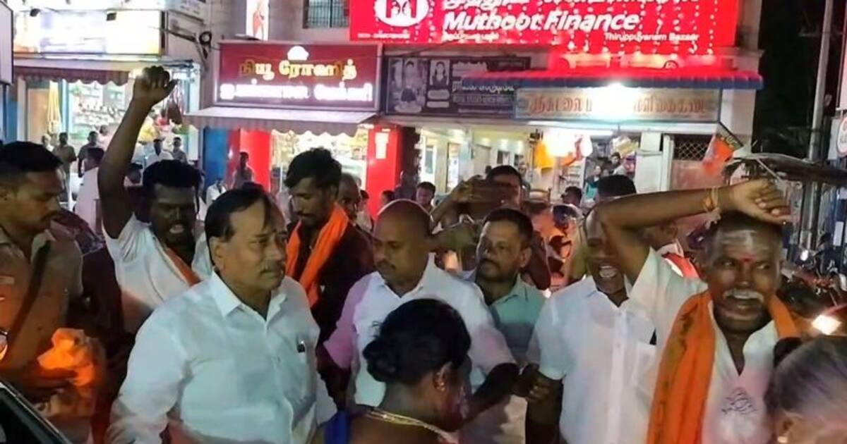 பிறந்தநாளுக்காக கோவிலுக்கு வந்த எச்.ராஜாவை சாமி கும்பிட விடாமல் திருப்பி அனுப்பிய பாஜக தொண்டர்கள்