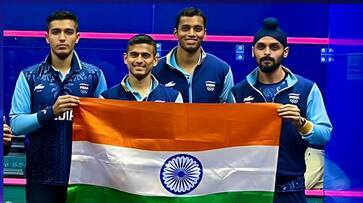 gold for Team India in Asian Games, India BEAT Pakistan 2-1 in FINAL of Men's Squash Team event CRA gold for Team India in Asian Games, India BEAT Pakistan 2-1 in FINAL of Men's Squash Team event CRA