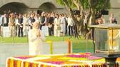 Gandhi Jayanti Mahatma's impact is global President PM Modi lead nation in paying tributes to Father of Nation at Rajghat