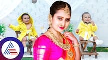 Kannada actress Amulya twin kids atharv aadhav photoshoot with bathrobe vcs