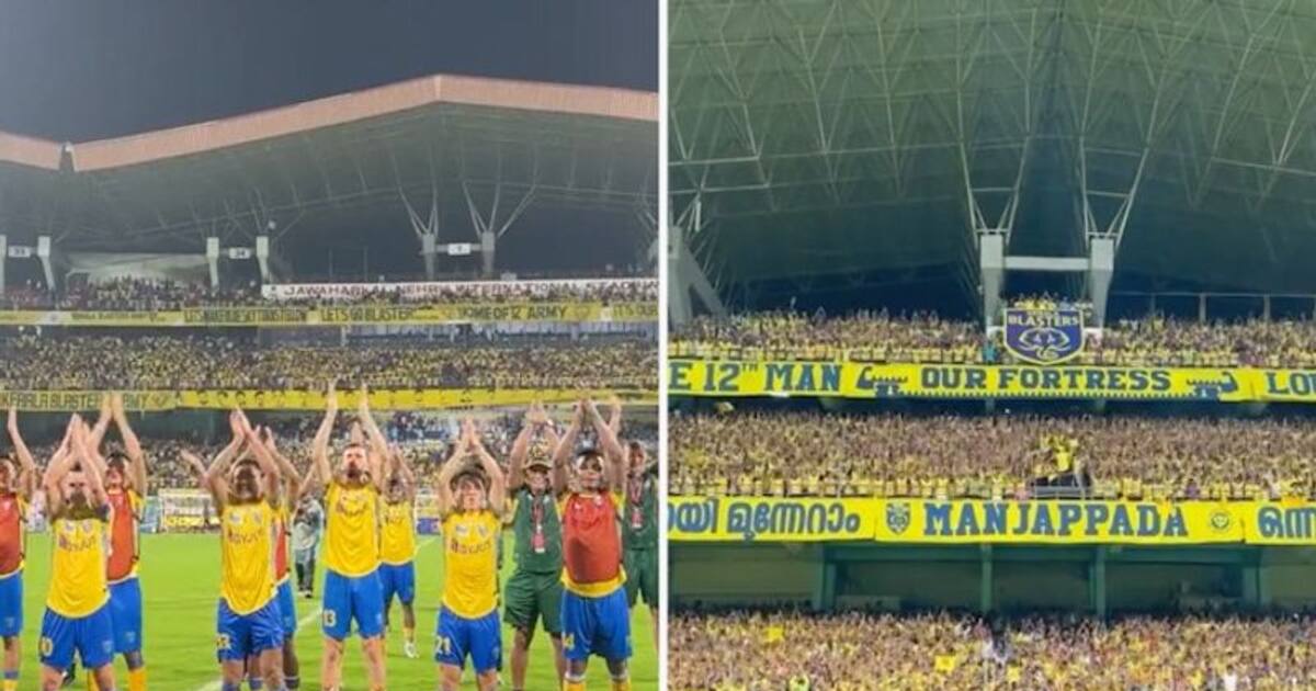 ISL 202324 Kerala Blasters' players join fans in unique celebration