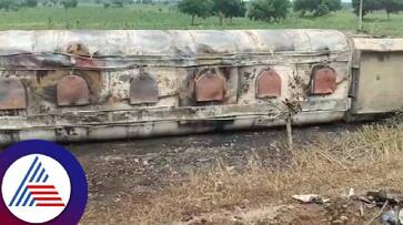 A tanker loaded with diesel exploded while trying to rescue a pig at kalaburagi rav A tanker loaded with diesel exploded while trying to rescue a pig at kalaburagi rav