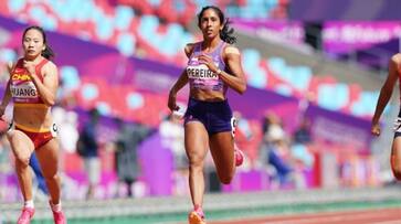 Singapore Sprinter Queen Shanthi Pereira Won Gold medal in 200 meter race in Asian Games 2023 ans Singapore Sprinter Queen Shanthi Pereira Won Gold medal in 200 meter race in Asian Games 2023 ans