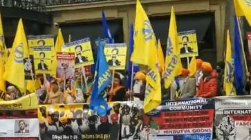 WATCH Khalistan supporters protest outside Indian High Commission in London amid diplomatic tensions snt WATCH Khalistan supporters protest outside Indian High Commission in London amid diplomatic tensions snt