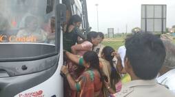Police stopped Amaravathi Woman farmers Who going to meet Nara Bhuvaneshwari AKP