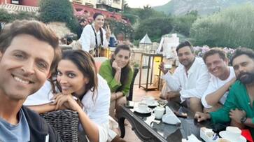 Fighter Hrithik Roshan, Deepika Padukone relish coffee break with film crew in Italy SHG EAI Fighter Hrithik Roshan, Deepika Padukone relish coffee break with film crew in Italy SHG EAI