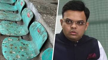 cricket ODI World Cup 2023: Jay Shah faces backlash over bird poop filled seats and poor stadium conditions osf cricket ODI World Cup 2023: Jay Shah faces backlash over bird poop filled seats and poor stadium conditions osf