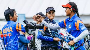 Asian Games 2023 Indias Jyothi Vennam Aditi Swami Parneet Kaur clinch gold medal in archery ksm Asian Games 2023 Indias Jyothi Vennam Aditi Swami Parneet Kaur clinch gold medal in archery ksm