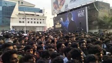 Thalapathy Vijay Fans crowded in chennai rohini silver screens to see leo movie trailer ans Thalapathy Vijay Fans crowded in chennai rohini silver screens to see leo movie trailer ans