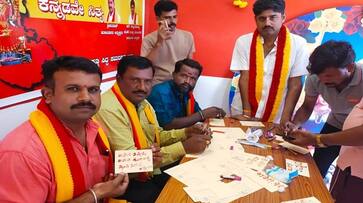 KARAVE Blood Letter to PM Narendra Modi For Kaveri Water in Tumakuru grg KARAVE Blood Letter to PM Narendra Modi For Kaveri Water in Tumakuru grg
