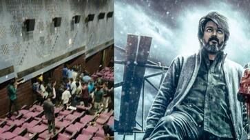 Rohini theatre property damaged by vijay fans mma Rohini theatre property damaged by vijay fans mma