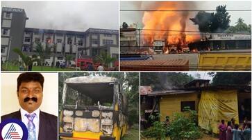 Karnataka fire Sunday Mandya Manmul Shimoga House and Kodagu School Bus Fire four killed sat Karnataka fire Sunday Mandya Manmul Shimoga House and Kodagu School Bus Fire four killed sat