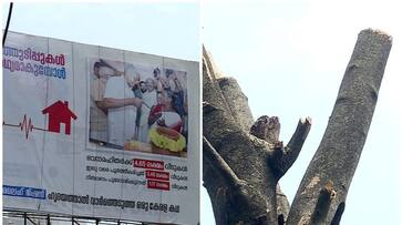 Kerala: Tree branches inside school compound chopped for blocking advertisement featuring CM anr Kerala: Tree branches inside school compound chopped for blocking advertisement featuring CM anr