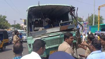 10 passengers injured while 2 government bus hit at palladam bus stand in tirupur district vel 10 passengers injured while 2 government bus hit at palladam bus stand in tirupur district vel