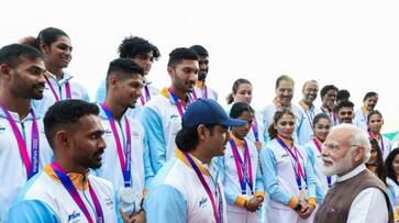 From Neeraj Chopra to Harmanpreet Kaur - Asian Games 2023 heroes credit inspiring PM Modi for success (WATCH) snt From Neeraj Chopra to Harmanpreet Kaur - Asian Games 2023 heroes credit inspiring PM Modi for success (WATCH) snt