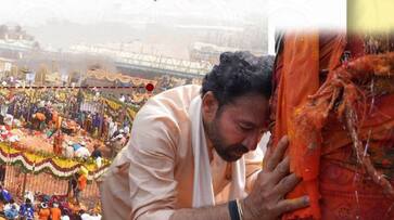 Union Minister Kishan Reddy visits Medaram Sammaka Saralamma temple in Mulugu RMA Union Minister Kishan Reddy visits Medaram Sammaka Saralamma temple in Mulugu RMA