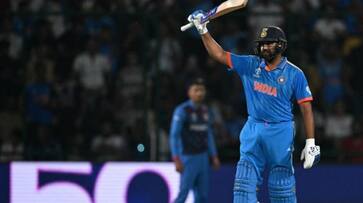 Rohit Sharma became the fastest Indian player to cross 1000 runs in the World Cup 2023 at Delhi rsk Rohit Sharma became the fastest Indian player to cross 1000 runs in the World Cup 2023 at Delhi rsk