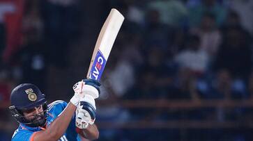 ICC World cup 2023 Rohit sharma hit century against Afghanistan create record ckm ICC World cup 2023 Rohit sharma hit century against Afghanistan create record ckm