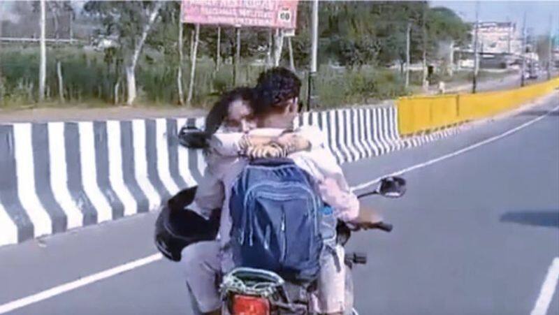 Young Couple in Uttar Pradesh fined Rs 8,000 for hugging while riding a bike; video goes viral-rag