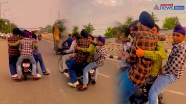 Video Of 7 People On 1 Bike In Unnao Goes Viral ram Video Of 7 People On 1 Bike In Unnao Goes Viral ram