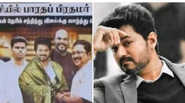 A poster put up by fans in Madurai as if Vijay is winning the elections with the BJP alliance KAK A poster put up by fans in Madurai as if Vijay is winning the elections with the BJP alliance KAK