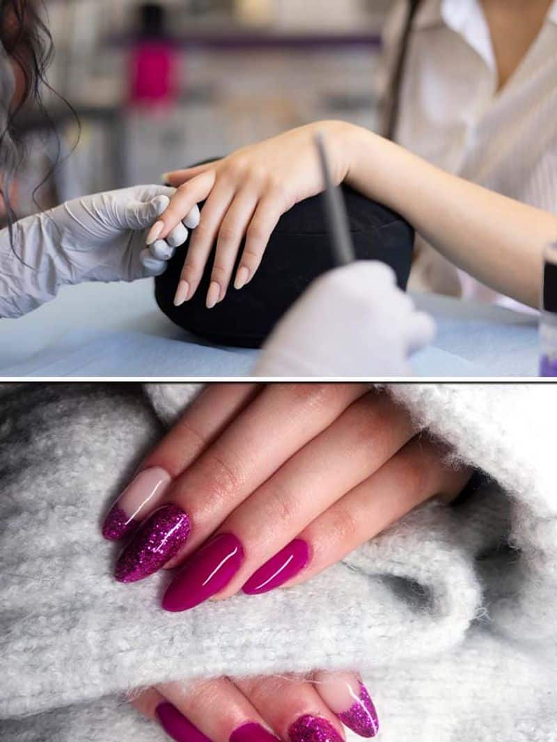 Nail extensions is a process to increase the length of your natural nails |  Trendy nail art, Nail designs, Dot nail art designs