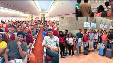 Israel Palestine war Air India first flight reached Delhi carrying Indians from War torn Israel akb Israel Palestine war Air India first flight reached Delhi carrying Indians from War torn Israel akb