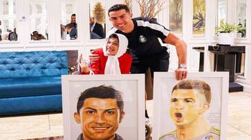 Portuguese footballer Cristiano Ronaldo sentenced to 99 lashes for hugged Iran Painter Fatemah Hamami? rsk Portuguese footballer Cristiano Ronaldo sentenced to 99 lashes for hugged Iran Painter Fatemah Hamami? rsk